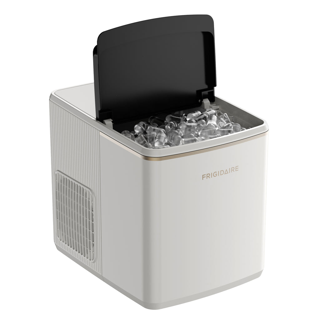 Frigidaire, 26lbs. Ice Maker, Bullet Shaped Ice, White