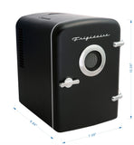 Frigidaire, 6 Can/4 Liter Mini Personal Fridge Cooler, With Bluetooth® Speaker, Black