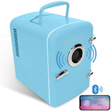 Frigidaire, 6 Can/4 Liter Mini Personal Fridge Cooler, With Bluetooth® Speaker, Blue
