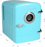 Frigidaire, 6 Can/4 Liter Mini Personal Fridge Cooler, With Bluetooth® Speaker, Blue
