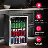 Frigidaire 128 Can/36 Bottle 4.4 Cu. Ft. Wine/Beverage Center, Glass Door, Stainless Steel