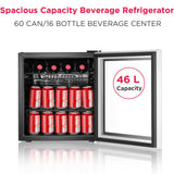Frigidaire 1.6 Cu. Ft. Glass Door Compact Beverage Refrigerator, Black
