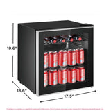 Frigidaire 1.6 Cu. Ft. Glass Door Compact Beverage Refrigerator, Black
