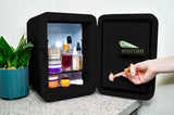 Frigidaire 15 Can/10 Liter Beauty Lighted Mirror Mini Personal Fridge Cooler, Black