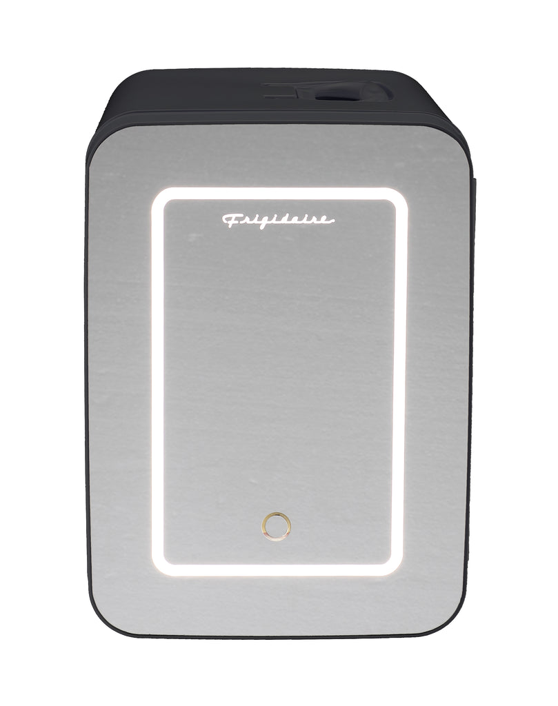 Frigidaire 15 Can/10 Liter Beauty Lighted Mirror Mini Personal Fridge Cooler, Black