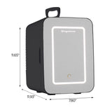 Frigidaire 15 Can/10 Liter Beauty Lighted Mirror Mini Personal Fridge Cooler, Black