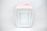Frigidaire 15 Can/10 Liter Beauty Lighted Mirror Mini Personal Fridge Cooler, Pink