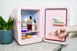 Frigidaire 15 Can/10 Liter Beauty Lighted Mirror Mini Personal Fridge Cooler, Pink