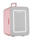 Frigidaire 15 Can/10 Liter Beauty Lighted Mirror Mini Personal Fridge Cooler, Pink