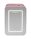 Frigidaire 15 Can/10 Liter Beauty Lighted Mirror Mini Personal Fridge Cooler, Pink
