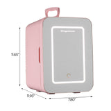 Frigidaire 15 Can/10 Liter Beauty Lighted Mirror Mini Personal Fridge Cooler, Pink