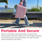 Frigidaire 15 Can/10 Liter Beauty Lighted Mirror Mini Personal Fridge Cooler, Pink