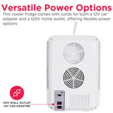 Frigidaire 15 Can/10 Liter Beauty Lighted Mirror Mini Personal Fridge Cooler, White