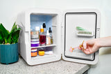 Frigidaire 15 Can/10 Liter Beauty Lighted Mirror Mini Personal Fridge Cooler, White