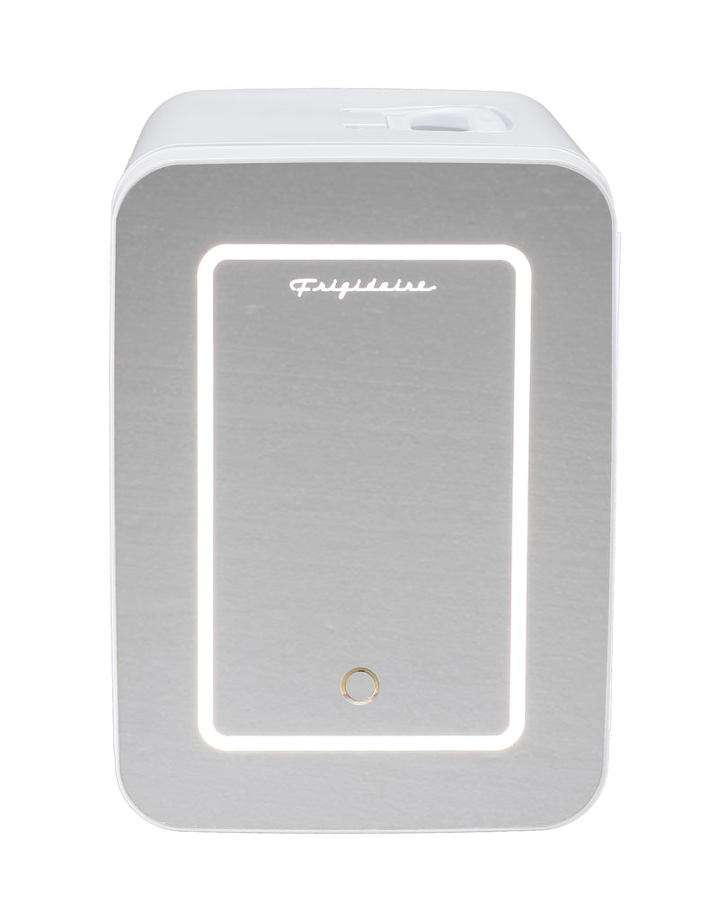Frigidaire 15 Can/10 Liter Beauty Lighted Mirror Mini Personal Fridge Cooler, White