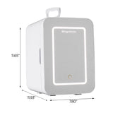 Frigidaire 15 Can/10 Liter Beauty Lighted Mirror Mini Personal Fridge Cooler, White