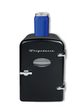 Frigidaire 6 +1 Can Mini Personal Fridge Cooler, With Cooling Can Holder On Top, Black