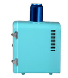 Frigidaire 6 +1 Can Mini Personal Fridge Cooler, With Cooling Can Holder On Top, Blue