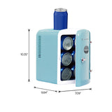 Frigidaire 6 +1 Can Mini Personal Fridge Cooler, With Cooling Can Holder On Top, Blue