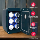 Frigidaire 6 Can/4 Liter Mini Personal Fridge Cooler With Bluetooth Speaker, Azure