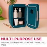 Frigidaire 6 Can/4 Liter Mini Personal Fridge Cooler With Bluetooth Speaker, Azure