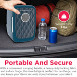 Frigidaire 6 Can/4 Liter Mini Personal Fridge Cooler With Bluetooth Speaker, Azure