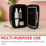 Frigidaire 6 Can/4 Liter Mini Personal Fridge Cooler With Bluetooth Speaker, Black