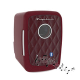 Frigidaire, 6 Can/4 Liter Mini Personal Fridge Cooler, With Bluetooth Speaker, Merlot