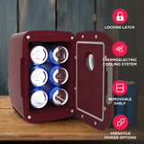 Frigidaire 6 Can/4 Liter Mini Personal Fridge Cooler With Bluetooth Speaker, Merlot