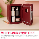 Frigidaire 6 Can/4 Liter Mini Personal Fridge Cooler With Bluetooth Speaker, Merlot