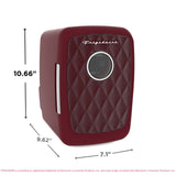Frigidaire 6 Can/4 Liter Mini Personal Fridge Cooler With Bluetooth Speaker, Merlot