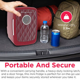 Frigidaire 6 Can/4 Liter Mini Personal Fridge Cooler With Bluetooth Speaker, Merlot
