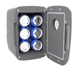 Frigidaire, 6 Can/4 Liter Mini Personal Fridge Cooler, With Bluetooth Speaker, Pewter