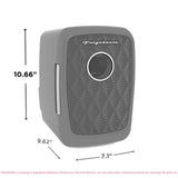 Frigidaire 6 Can/4 Liter Mini Personal Fridge Cooler With Bluetooth Speaker Pewter