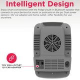 Frigidaire 6 Can/4 Liter Mini Personal Fridge Cooler With Bluetooth Speaker Pewter