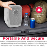 Frigidaire 6 Can/4 Liter Mini Personal Fridge Cooler With Bluetooth Speaker Pewter