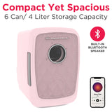 Frigidaire 6 Can/4 Liter Mini Personal Fridge Cooler With Bluetooth Speaker Pink