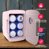 Frigidaire 6 Can/4 Liter Mini Personal Fridge Cooler With Bluetooth Speaker Pink