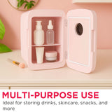 Frigidaire 6 Can/4 Liter Mini Personal Fridge Cooler With Bluetooth Speaker Pink
