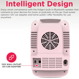 Frigidaire 6 Can/4 Liter Mini Personal Fridge Cooler With Bluetooth Speaker Pink