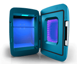 Frigidaire, 6 Can/4 Liter LED Light Up Mini Personal Fridge Cooler, Blue