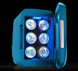 Frigidaire, 6 Can/4 Liter LED Light Up Mini Personal Fridge Cooler, Blue