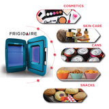 Frigidaire, 6 Can/4 Liter LED Light Up Mini Personal Fridge Cooler, Blue