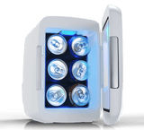 Frigidaire, 6 Can/4 Liter LED Light Up Mini Personal Fridge Cooler, White