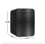 Frigidaire 15 Can/10 Liter Mini Personal Fridge Cooler, Black Stainless Steel