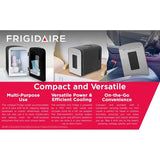 Frigidaire, 9 Can Retro Mini Personal Fridge Cooler, Stainless Steel