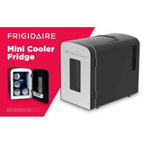 Frigidaire, 9 Can Retro Mini Personal Fridge Cooler, Stainless Steel