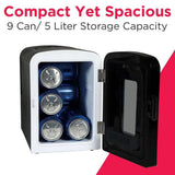 Frigidaire, 9 Can Retro Mini Personal Fridge Cooler, Stainless Steel