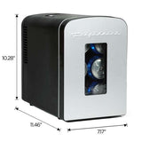 Frigidaire, 9 Can Retro Mini Personal Fridge Cooler, Stainless Steel