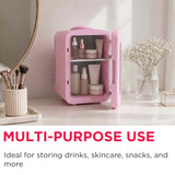 Frigidaire 6 Can/4 Liter Mini Personal Fridge Cooler, Pink